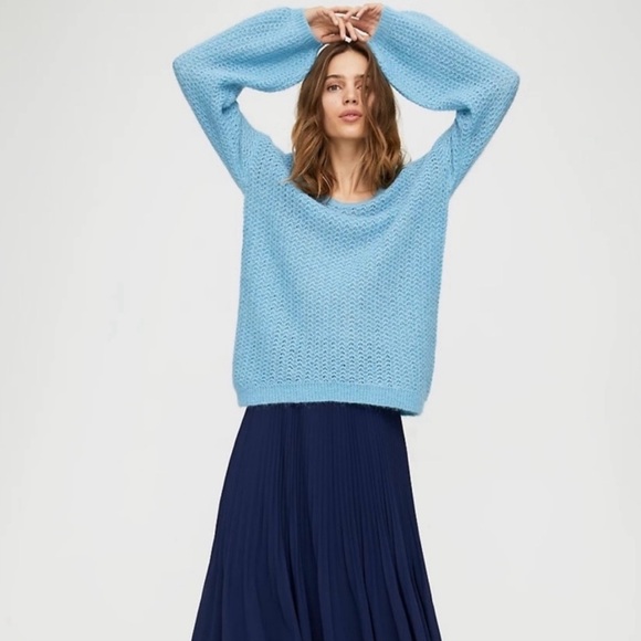 Aritzia WILFRED Raelyn Sweater in Palace Blue - Picture 6 of 9